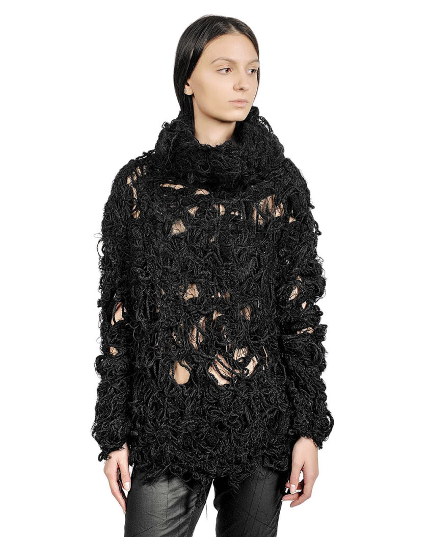 Fiber Bond Wool Turtleneck Sweater