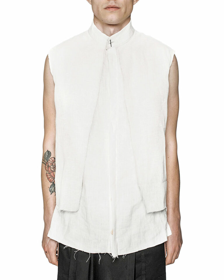Layered Sleeveless Collar Shirt