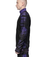 Wave Segment Dyed Violet Zip Sweatshirt