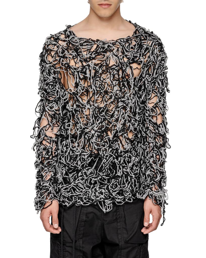 MINOAR.COM | Fiber Bond Panel Contrast Sweater