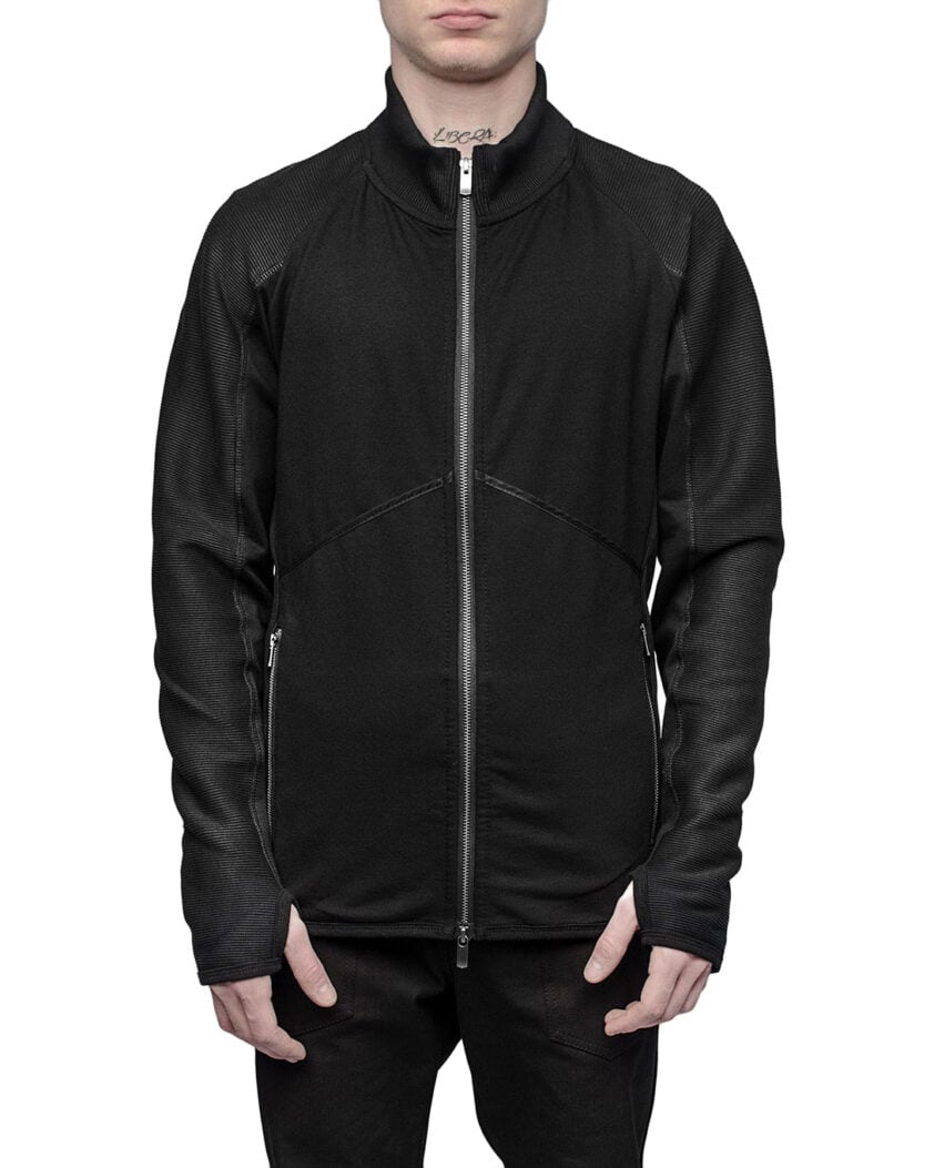 Quark Segment Rib Knit Zip Sweatshirt