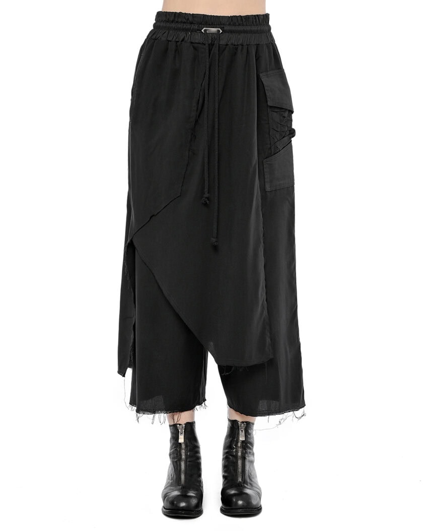 Wide Layered Crushed Crop Pants