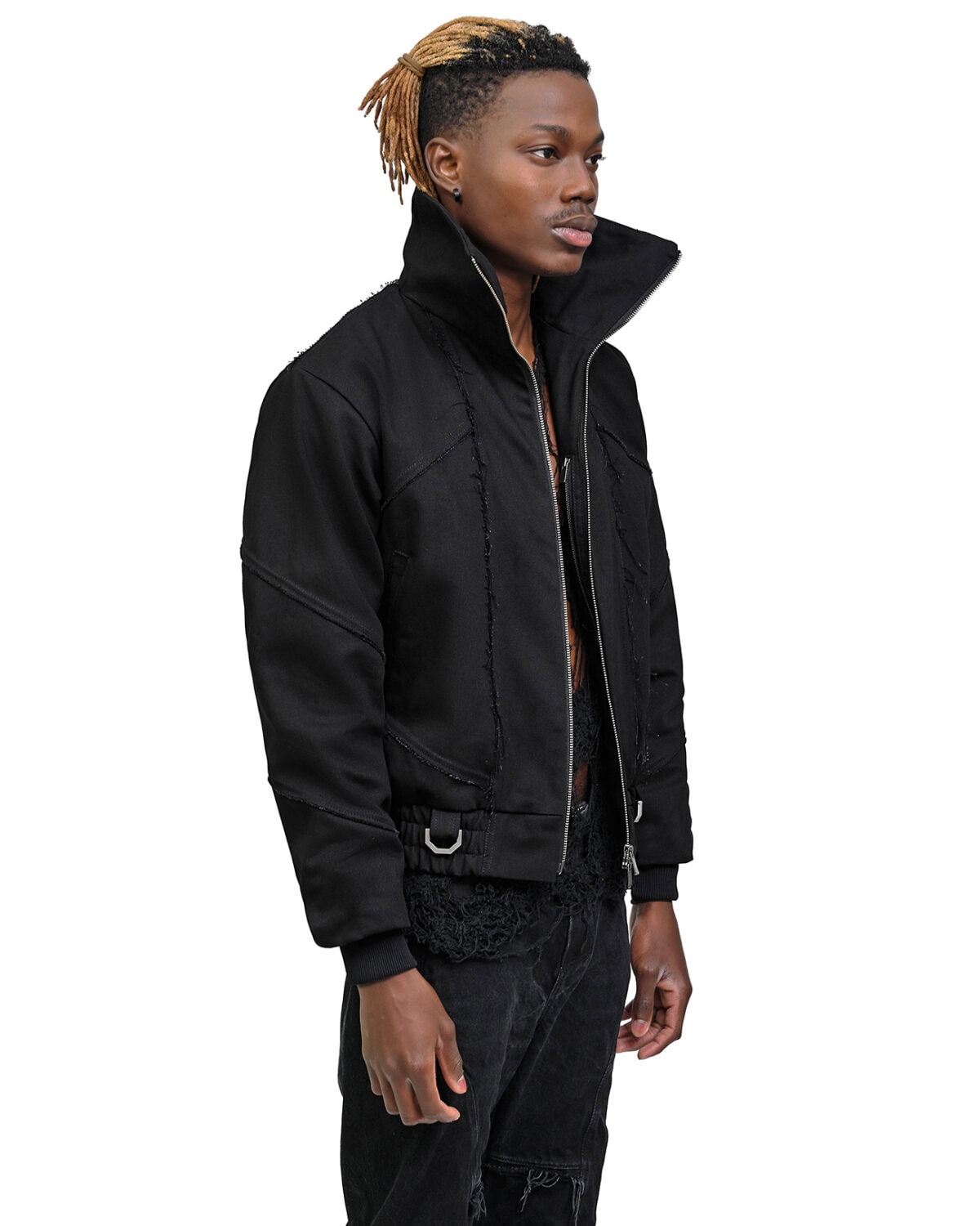 Black Hexa High Bomber Jacket