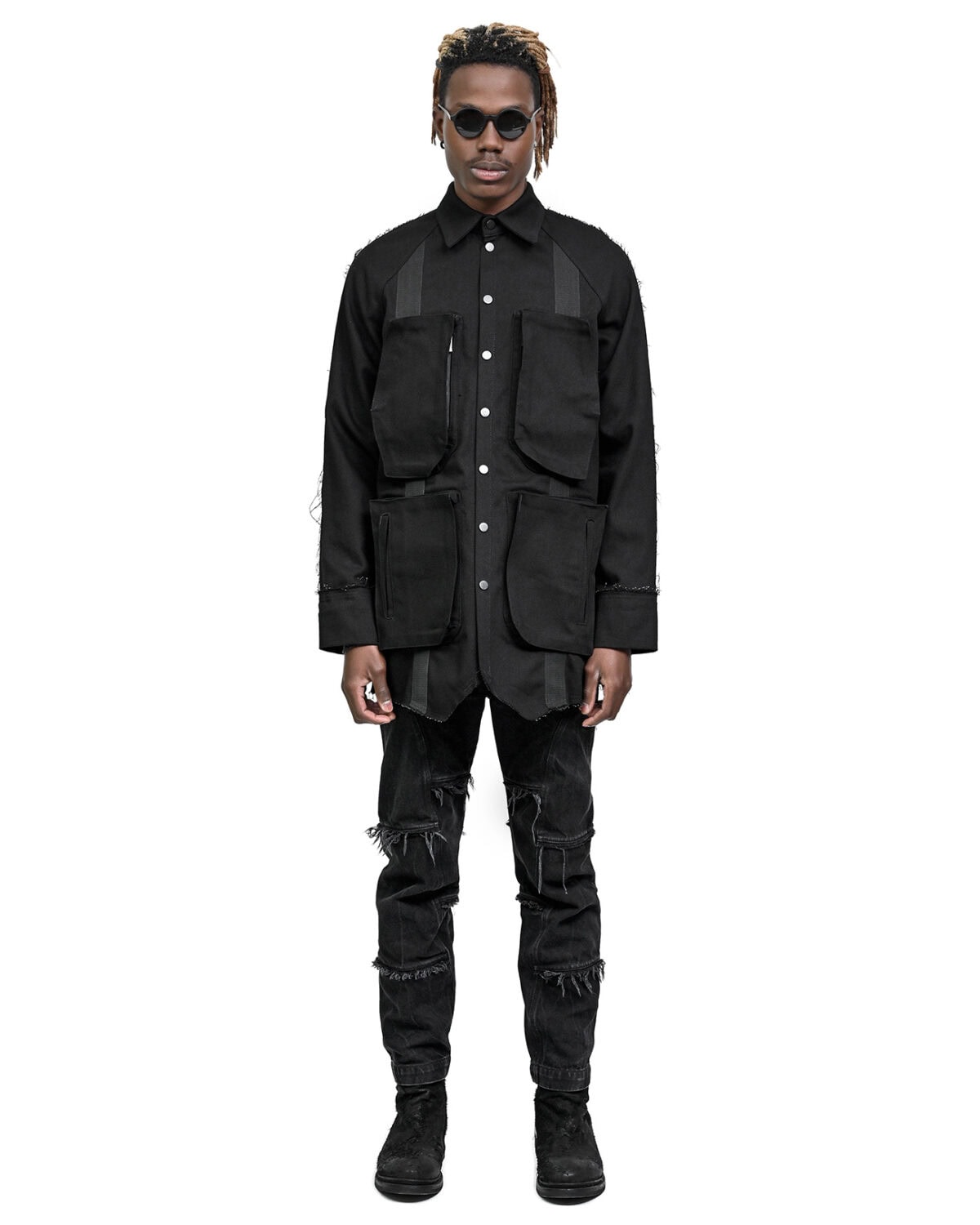 Denim Hexa Cargo Shirt Jacke