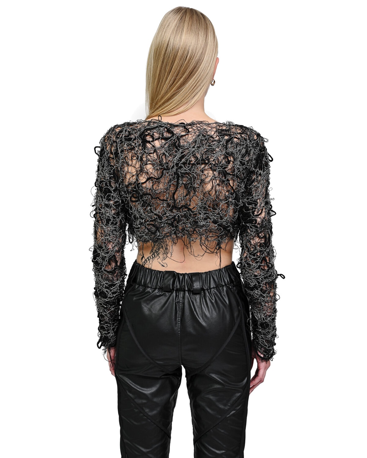 Fiber Bond String Crop Cut Sweater