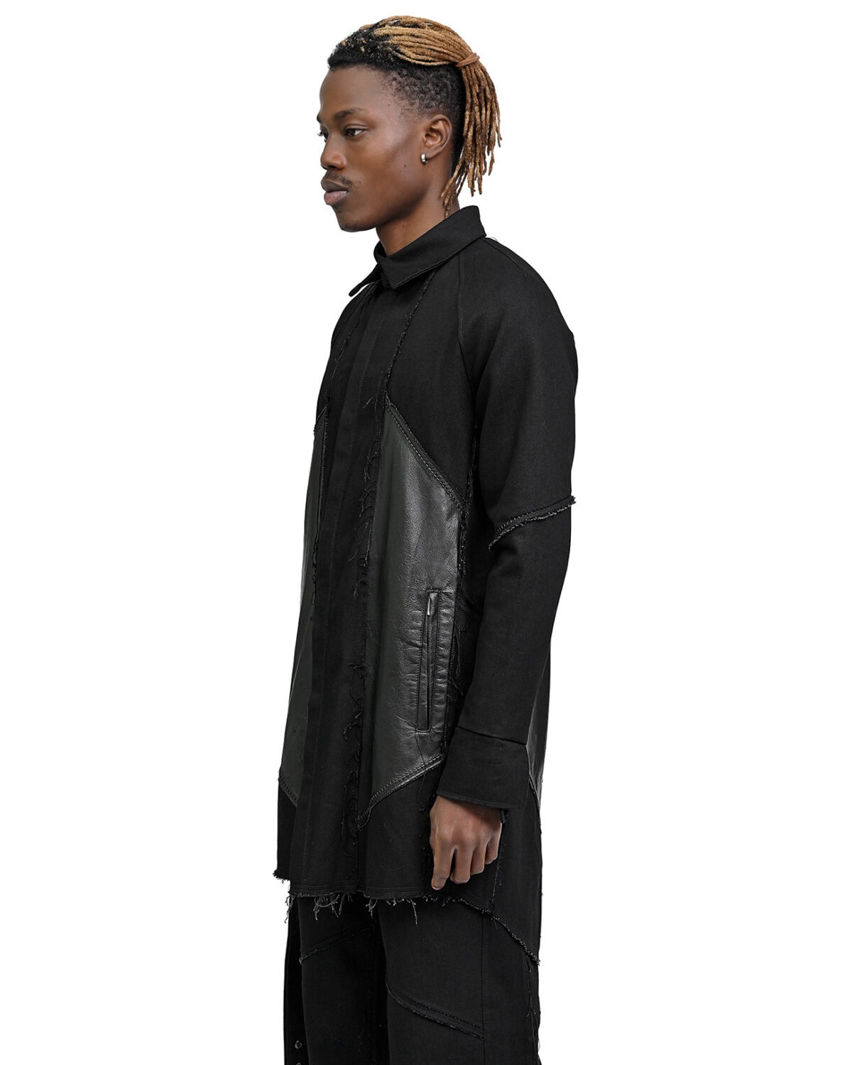 Leder Denim Hexa Shirt Jacke