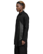 Leder Denim Hexa Shirt Jacke