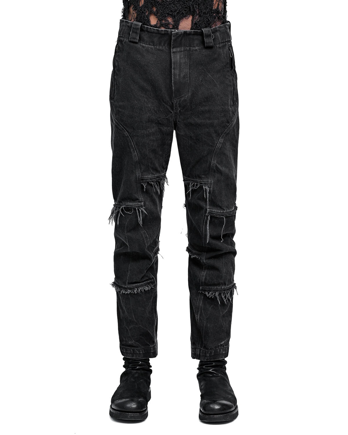 String Denim Wash Curve Hose