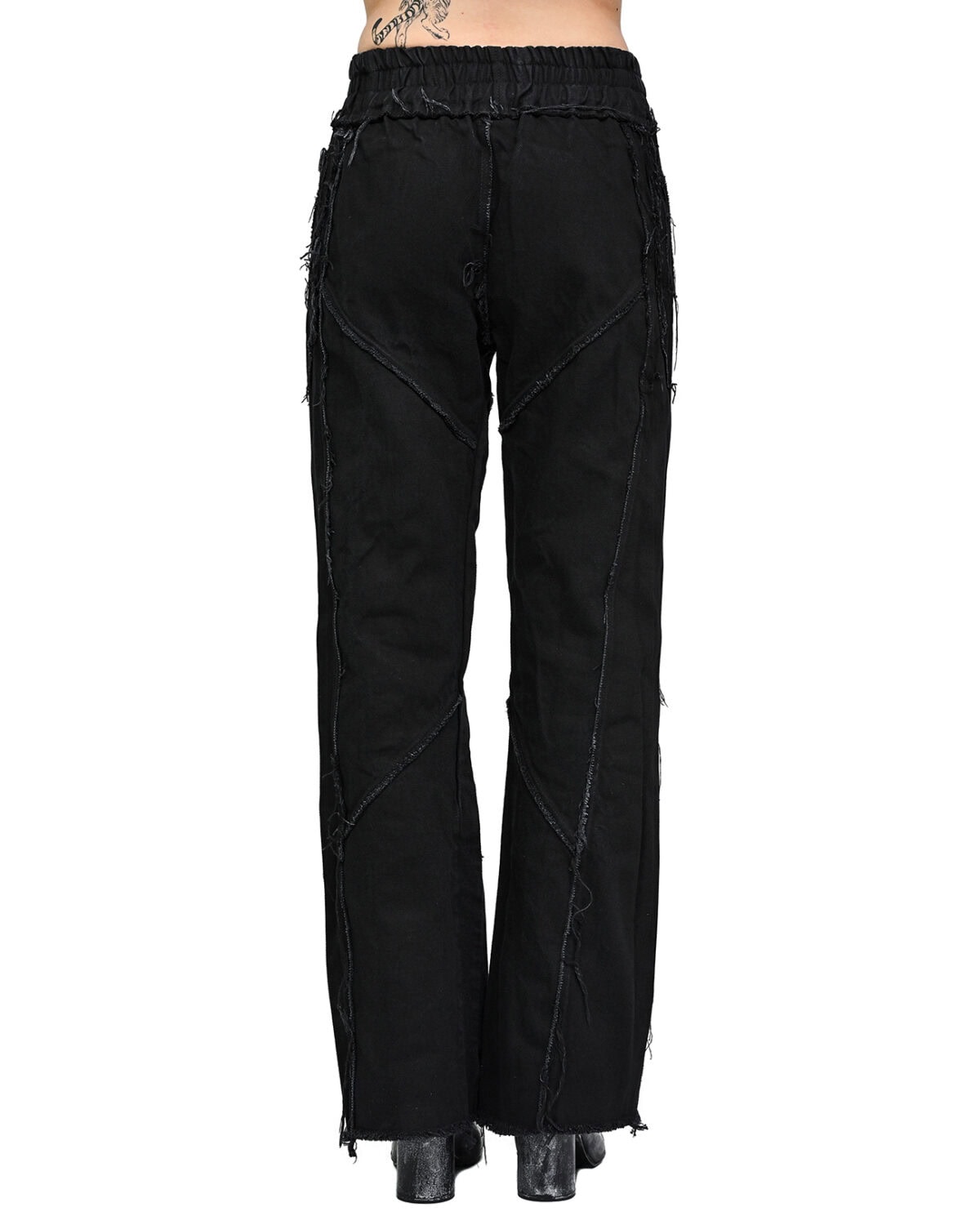 String Denim Wash Segment Trousers