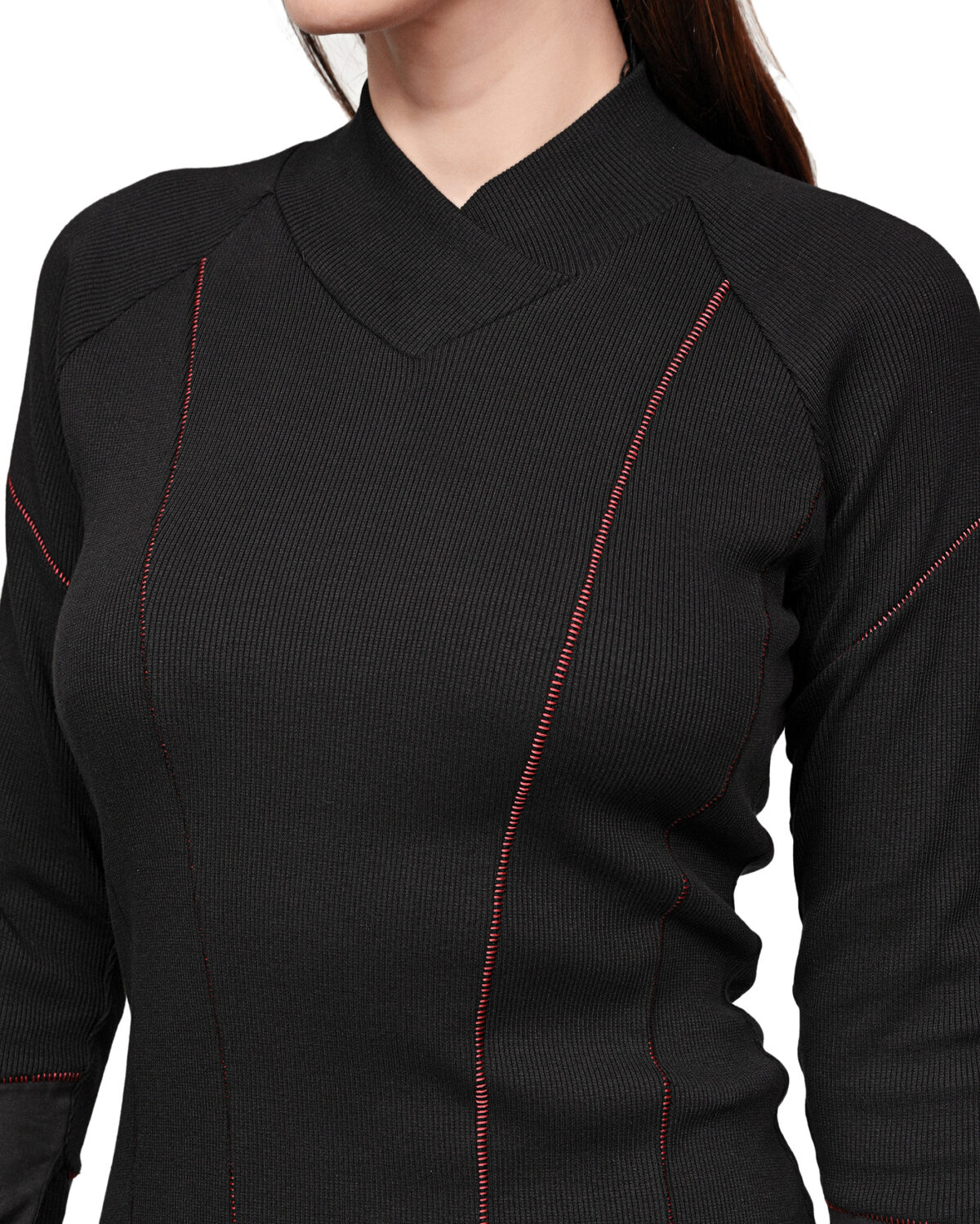 Rib Knit Lilium Turtleneck Dress