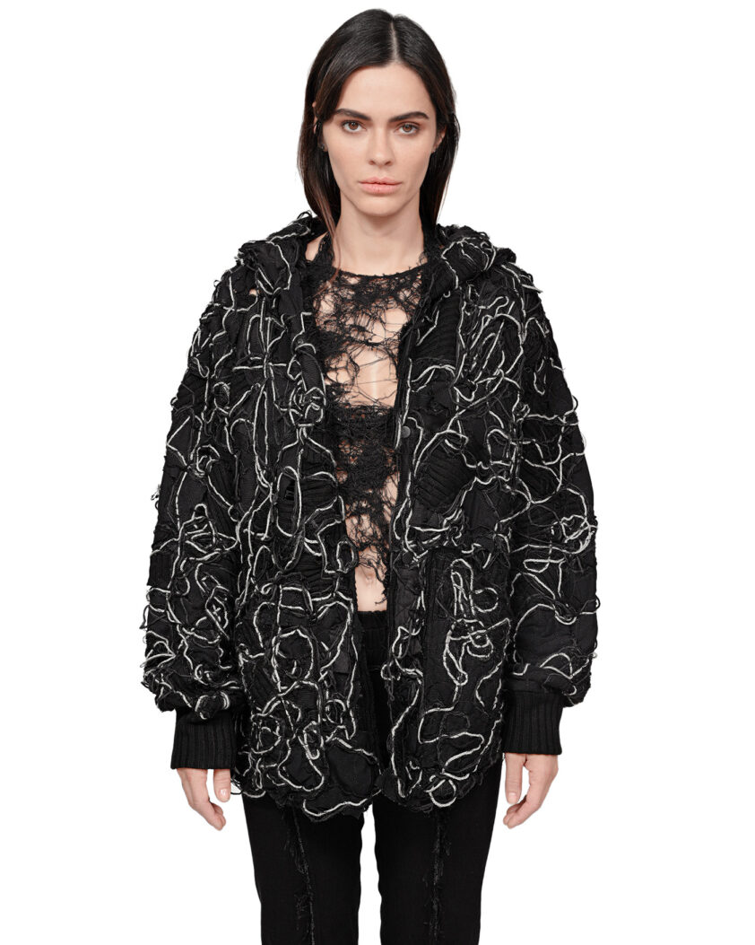 Fiber Bond Ashes Hooded Cardigan