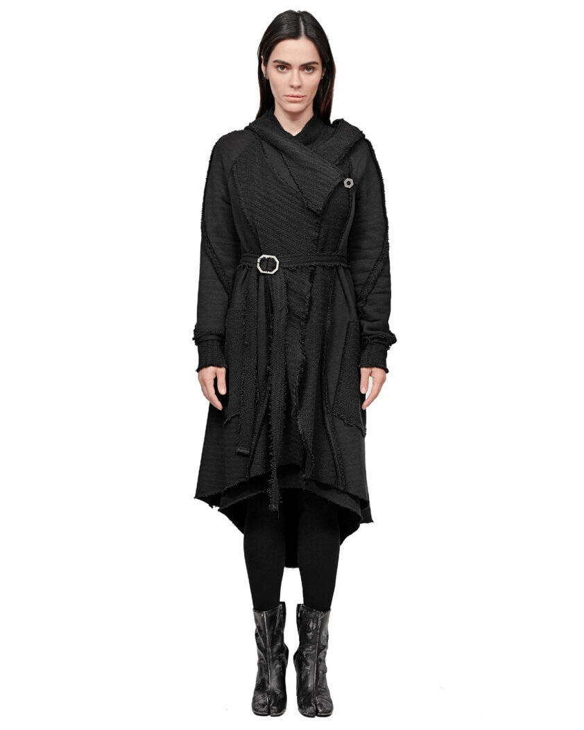 Reverse Edge Hood Buckle Cardigan