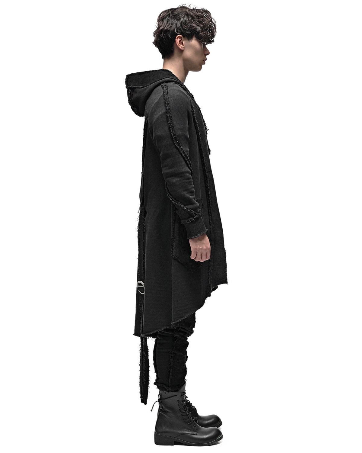 Reverse Edge Hood Buckle Cardigan