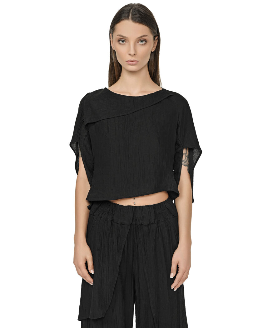 Array Wrinkled Straps Top