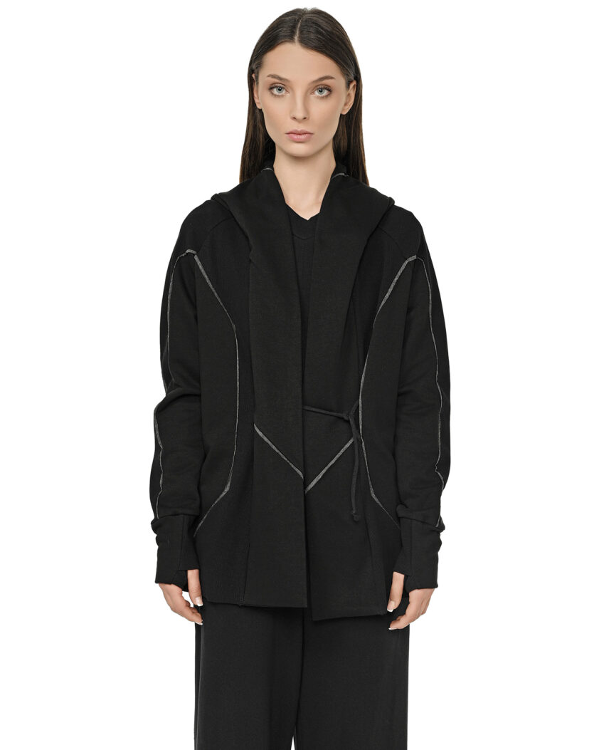 Cluster Hooded Secure Knit Cardigan